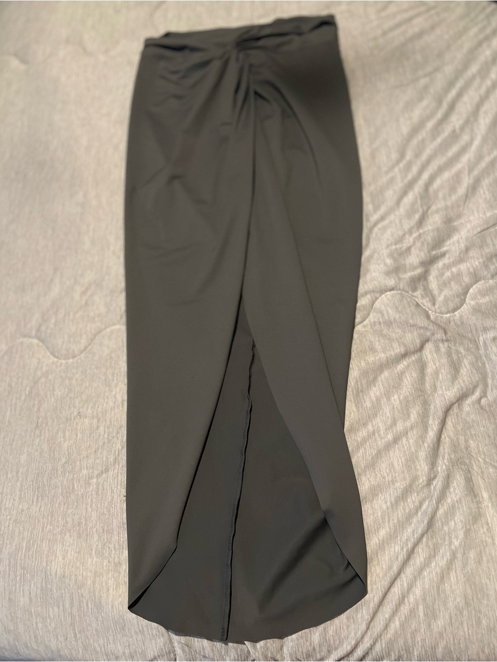 SKIMS Gray Twist Front Maxi Skirt